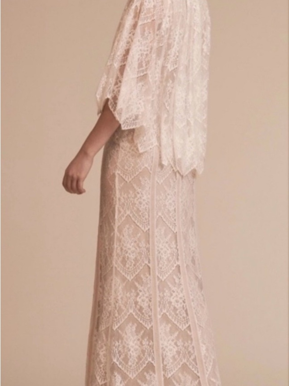 Anthropologie BHLDN x Tadashi Shoji Lorene Dress Boho Lace size 10 white/cream - Picture 2 of 13